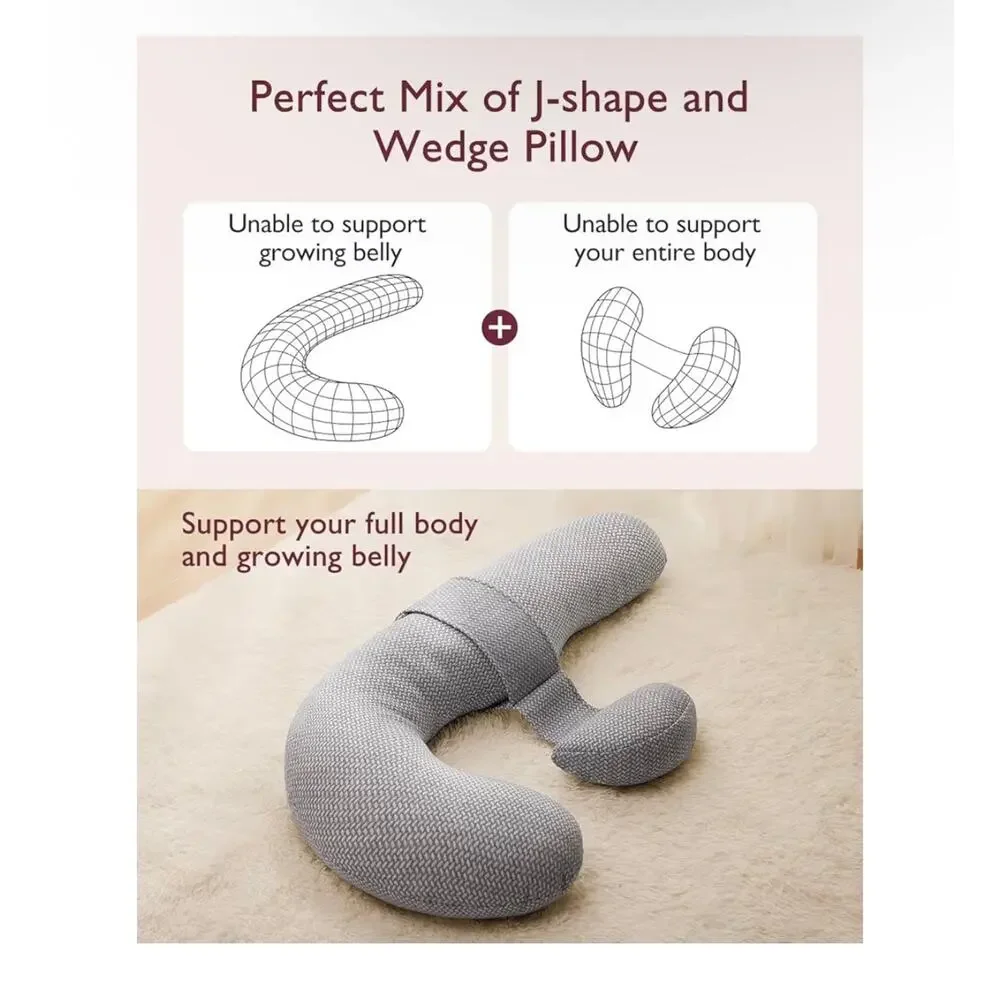 Momcozy Pregnancy Pillow, Original F Shaped Maternity Pillow for Pregnant Women